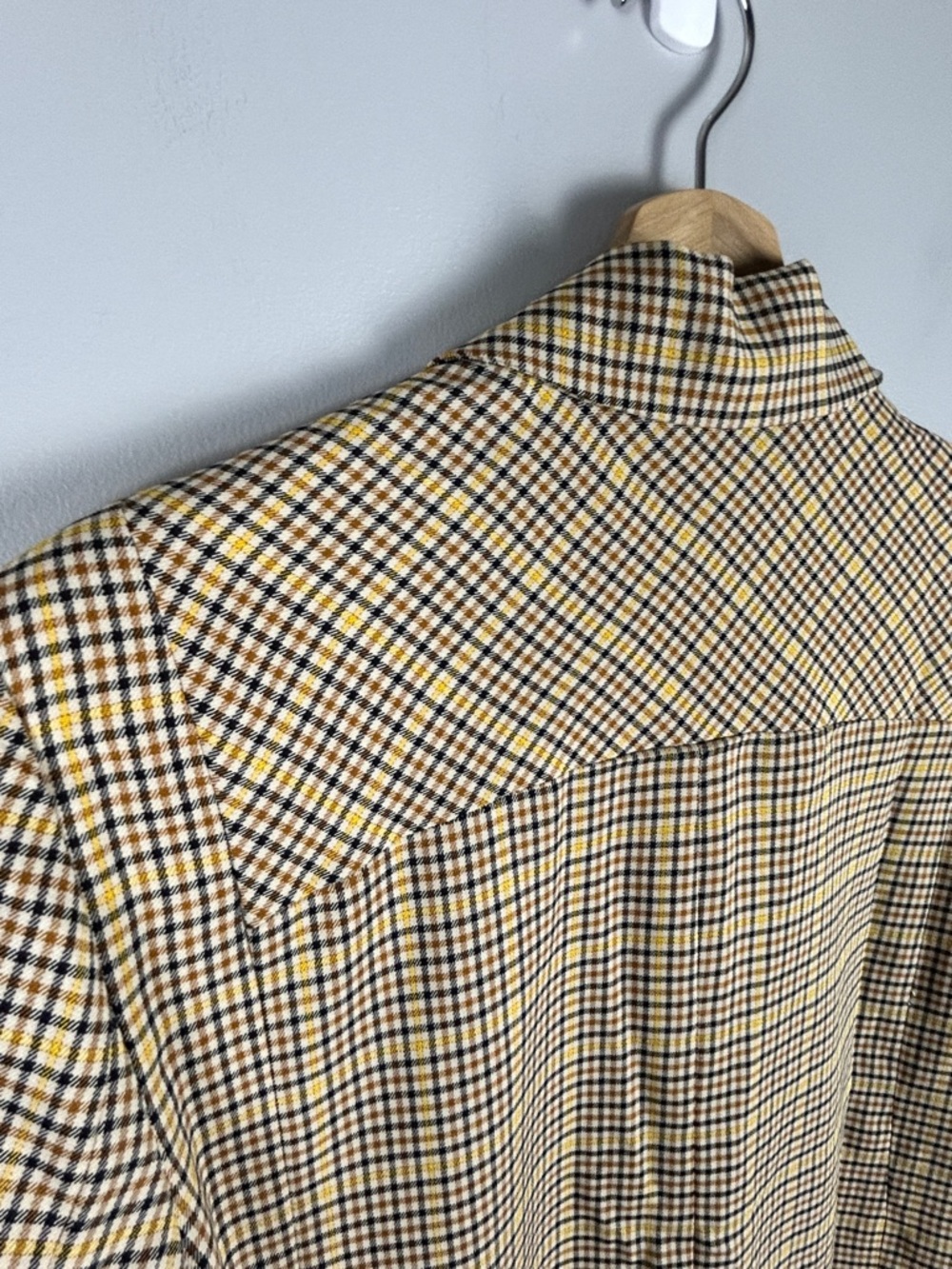 FRNCH Checked Blazer Yellow‎ & Tan Size Small Office Business Career Modern - Picture 6 of 6